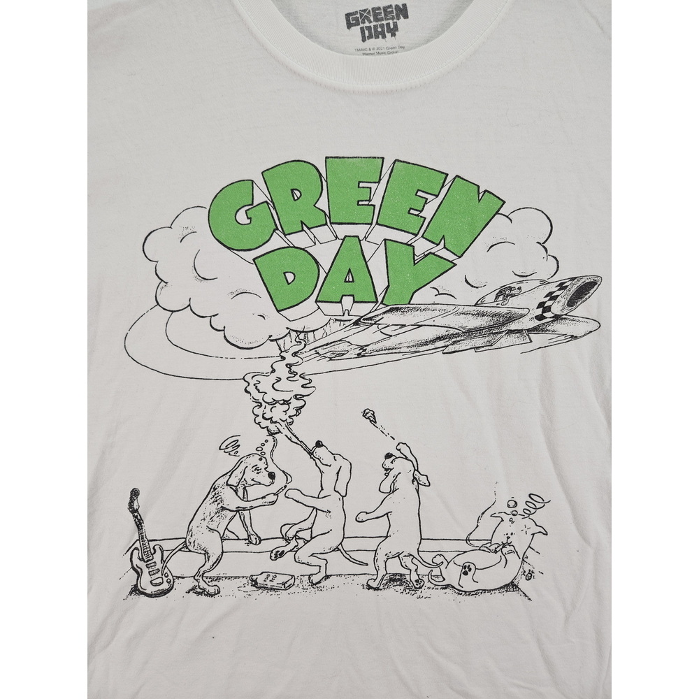 Green Day Dookie Graphic T-shirt Vintage Style Short Sleeve White Tee Size L - Picture 2 of 10